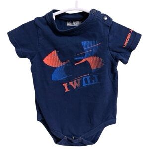 Under Armour Navy Infant Tee with Blue & Orange Logo (3-6M)